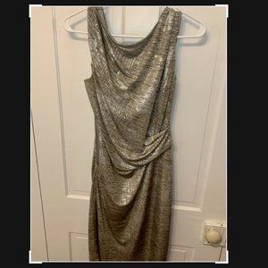Vince Camuto Metallic Silver Cocktail Dress
